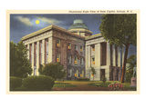 Moon over State Capitol  Raleigh  North Carolina