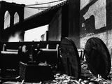 Cable Spools Below the Brooklyn Bridge  Manhattan  1944