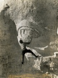 Man Hangs Onto Eye at Mount Rushmore