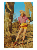 Cowgirl in Shorts by Saguaro  Retro