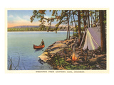 Canoe  Camping at Chippewa Lake  Michigan
