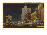 Night  Business District  Lansing  Michigan