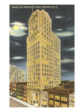 Moon over Liberty Life Building  Charlotte  North Carolina