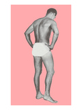 Man in Jockey Shorts with Pink Background