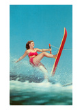 Woman Water Skier  Retro