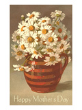 Bouquet of Daisies in Earthenware Pitcher