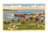 Harbor and City  Mackinac Island  Michigan
