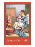 Happy Mothers Day  Victorian Mom with Kids