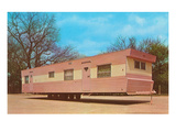 Big Pink and White Trailer  Retro