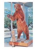 Small Girl with Large Bear  Retro