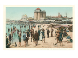 Vintage Atlantic City Beach Scene  New Jersey