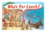Who's for Lunch  Giant Alligator at Beach