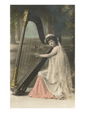 Lady Playing Harp