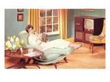Woman on Barcalounger  Retro