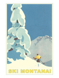 Ski Montana  Snow on Pine Tree