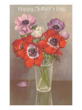 Happy Mothers Day  Glass with Poppies