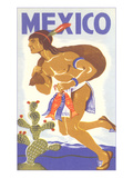Travel Poster with Tarahumara Indian Running