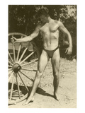 Muscle Man with Wagon Wheel