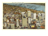 Aerial View  Detroit  Michigan