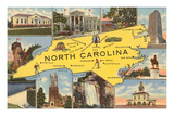 Map and Scenes of North Carolina