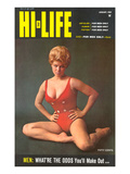 Tough Blonde in Red Bathing Suit