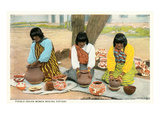 Pueblo Indian Women Making Pottery