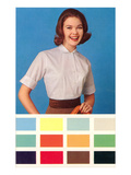 Woman in Blouse  Paint Chips  Retro
