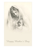 Happy Mothers Day  Mother and Child in Veil