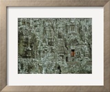Buddhist Monks in a Doorway of the Ruins of the Bayon at Angkor