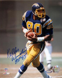 Kellen Winslow Sr Chargers Blue Jersey Running Vertical w/ 