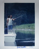 Hank Aaron Fishing Signed By Photographer Ken Regan