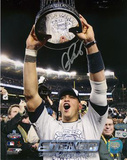 Alex Rodriguez Holding 2009 WS Trophy Vertical (MLB Auth)