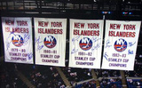 NY Islanders Stanley Cup Banners In the Rafters 14 Signature