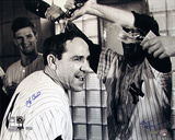 Yogi Berra Champagne Celebration B&W (Signed by Regan) (MLB Auth)
