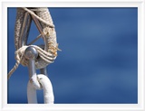 Close-up of Sailboat Rigging with Rope and Chain Links