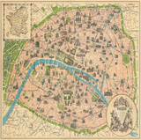 Vintage Paris Map