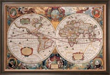 Antique Map  Geographica  Ca 1630