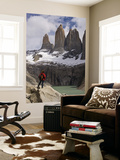 Torres Del Paine with Hiker in Foreground