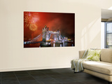 Tower Bridge and Fireworks  London  England