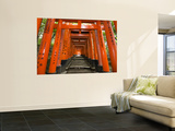 Traditional Torii with Inscriptions at Fushimi Inari Shrine