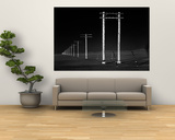 Row of Telephone Poles Along Bonneville Salt Flats