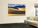 Hikers at Mesquite Flat Sand Dunes with Amargosa Range in Background