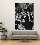 President John Kennedy Next to His Wife Jacqueline Overlooking Crowd Attending His Inaugural Ball