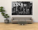 5 Models Wearing Fashionable Dress Suits at a Race Track Betting Window  at Roosevelt Raceway