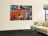Orange-Red Gates (Tori) Lining Pathways of Fushimi-Inari-Taisha Shrine