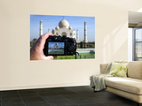 Tourist Taking Picture of Taj Mahal
