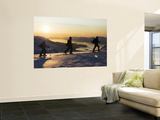 Skiers on Peak of Daltinden at Night Time in Midnight Sun