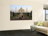 Visitors Taking Photos of Taj Mahal