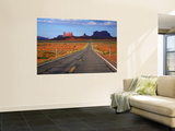 Interstate 163 Approaching Monument Valley with Sentinel Mesa in Backgound
