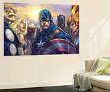 Ultimates 3 5 Cover: Captain America  Hawkeye  Black Panther  Iron Man  Wasp  Thor and Sif